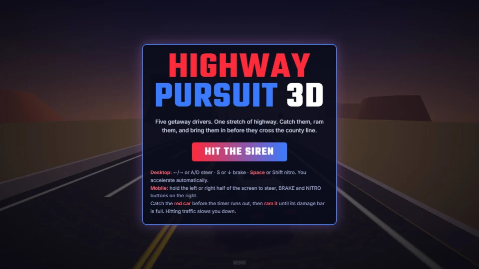 Highway Pursuit 3D cover